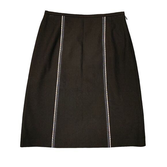 Ann Taylor LOFT Skirt Womens 0 A Line Side Zip Knee Length Lined Contrast Stitch - Picture 1 of 11